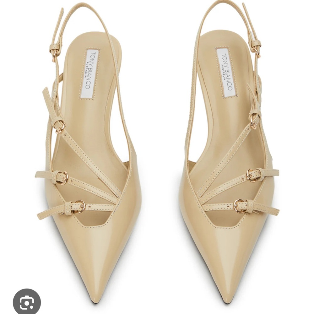 Tony Bianco Strappy Patent Slingback Heels – Size 7